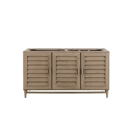 James Martin Vanities Portland 60in Double Vanity Cabinet, Whitewashed Walnut 620-V60D-M-WW